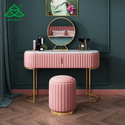 Light Luxury Fabric Metal frame Dressing Makeup Table Design From Factory Sale