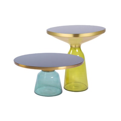 Glass Bell Side Table Glass Coffee Table Set Design from Factory Selling