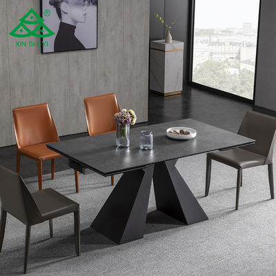 Italian design dinning tables 6 chairs furniture dining room wood expandable dining table with low P